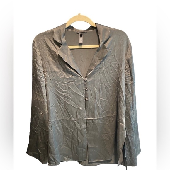 Skims • Silk Open Neckline Top • 4X Gunmetal NWT - Picture 2 of 4